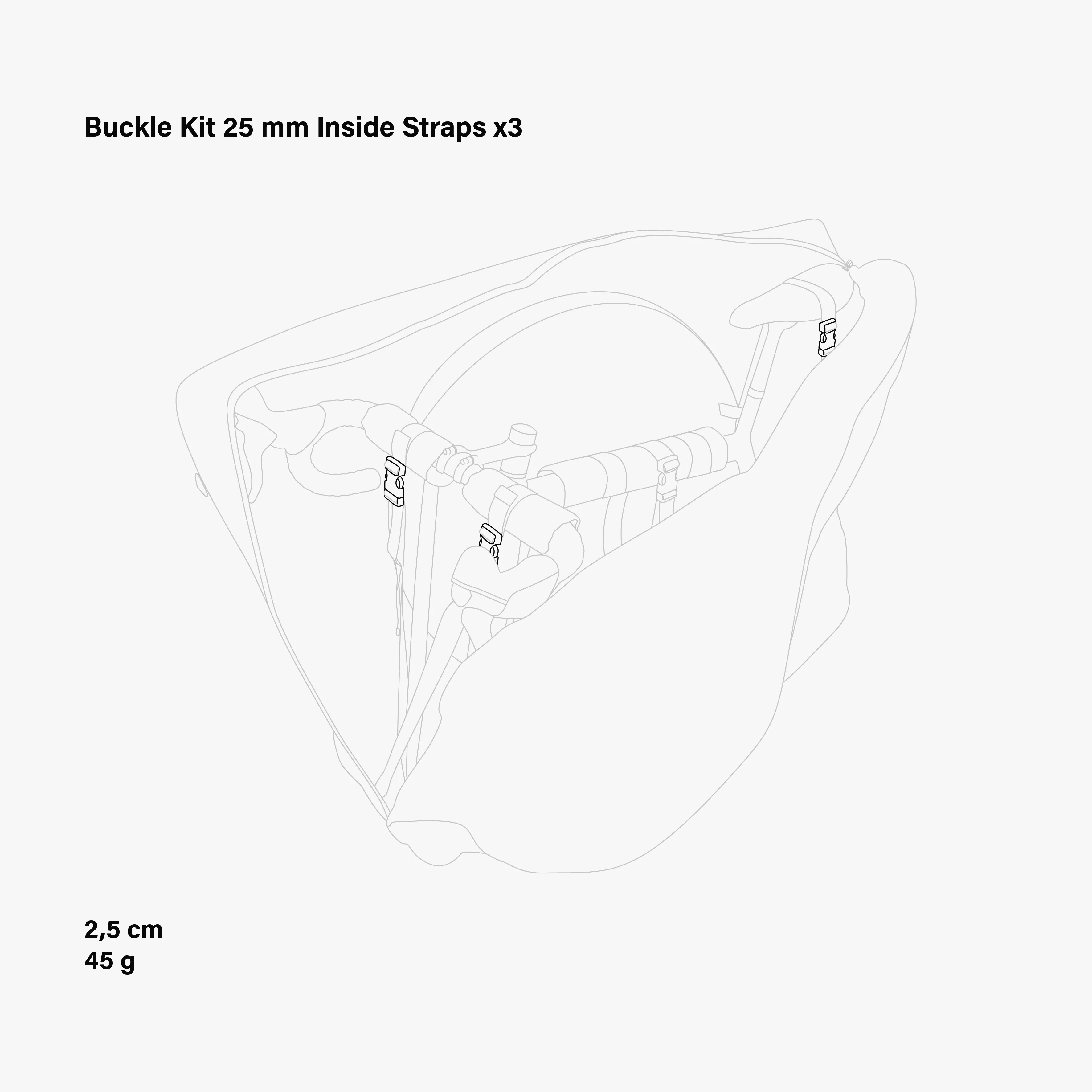 KIT FIBBIE 25 MM CINGHIE AEROCOMFORT - Image 2