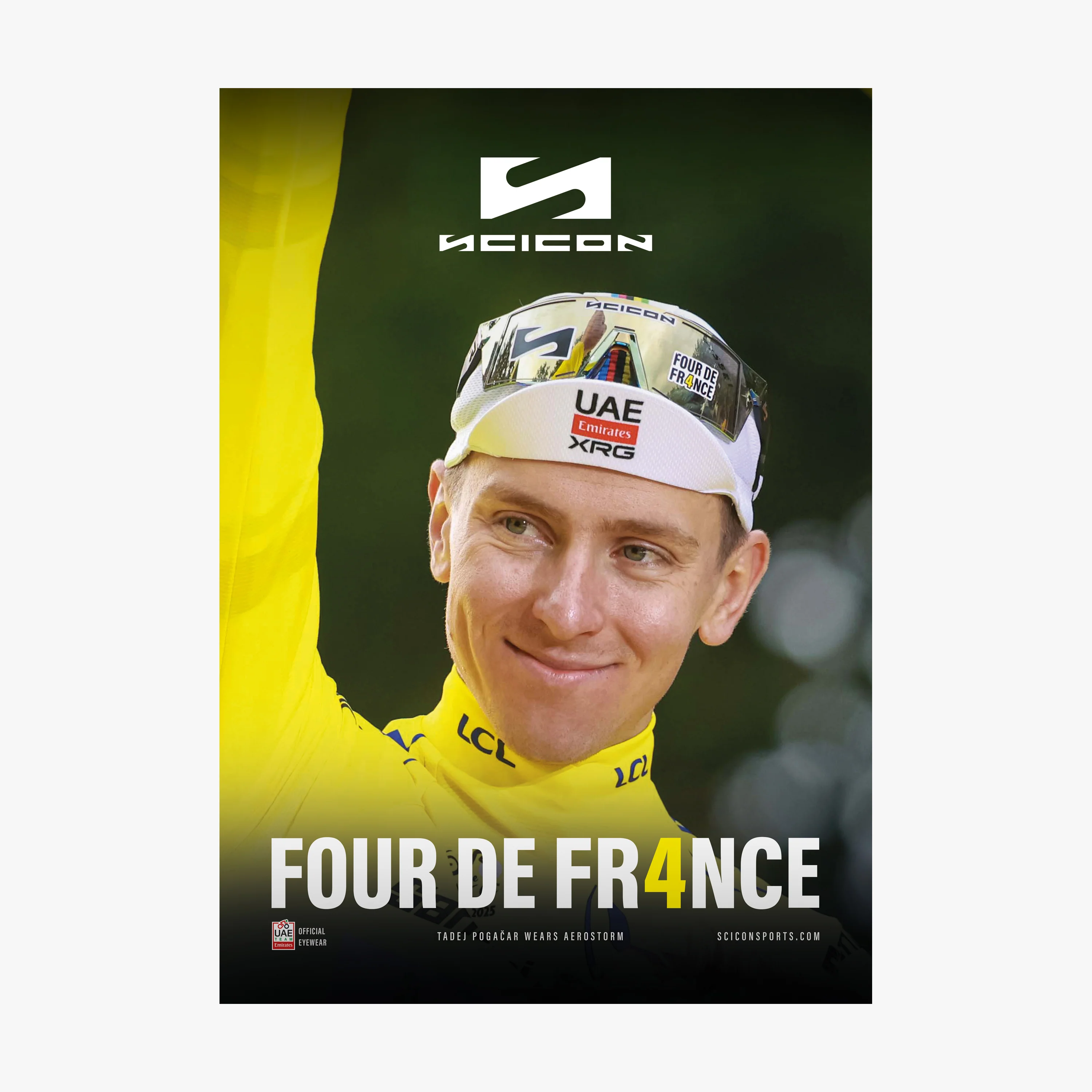 POSTER IN TESSUTO POGAČAR TOUR DE FRANCE 25