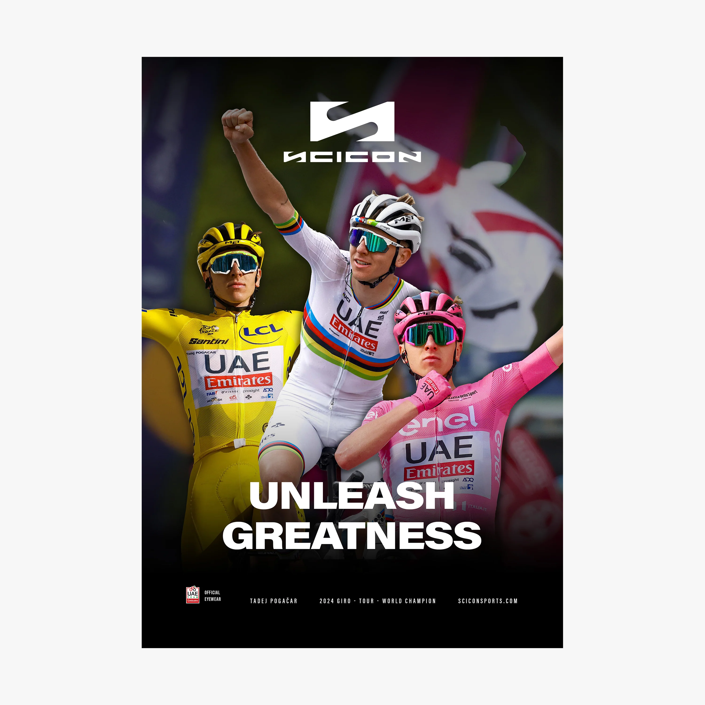 POSTER IN TESSUTO POGAČAR TRIPLE CROWN 24